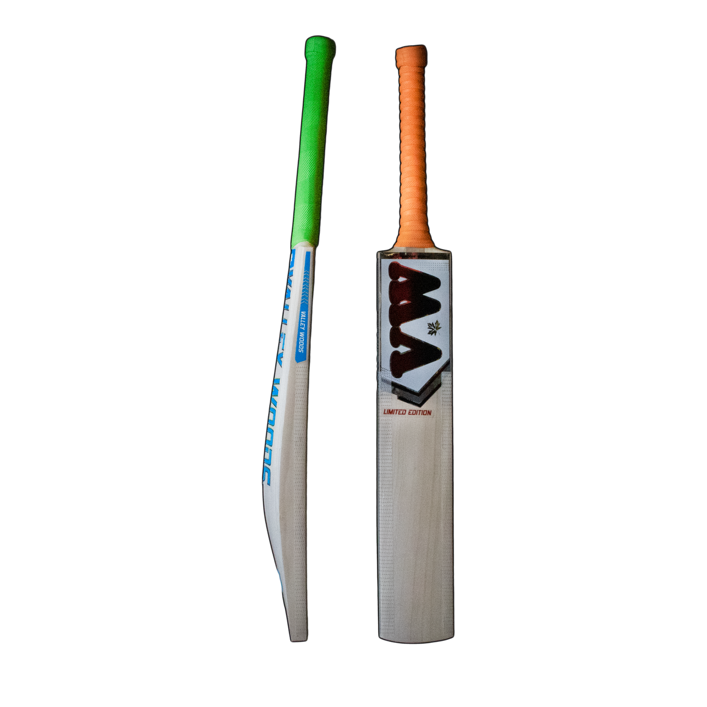 side edge of kashmir willow pro leather bat, premium material from valley woods