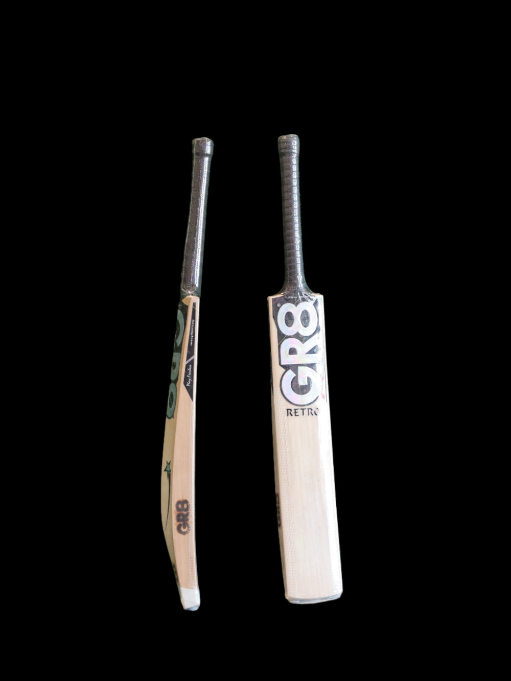 gr8 cricket bat retro editon side profile and front view