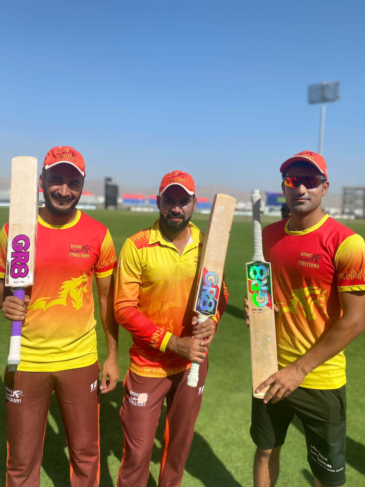 Oman international players playing cricket with gr8 cricket bat