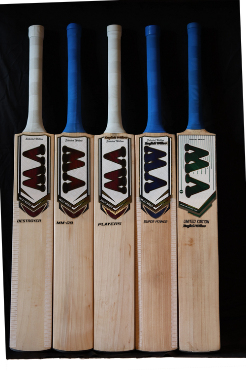 valley woods comparison photo between other cricket bats like destroyer, mm09, super power and limited edition
